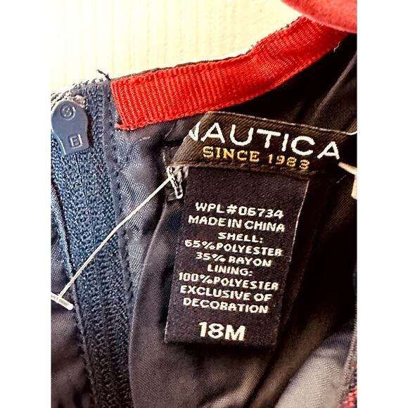 Nautica Navy Plaid Short Sleeve Dress Girls Size 18M NWT - Picture 3 of 4